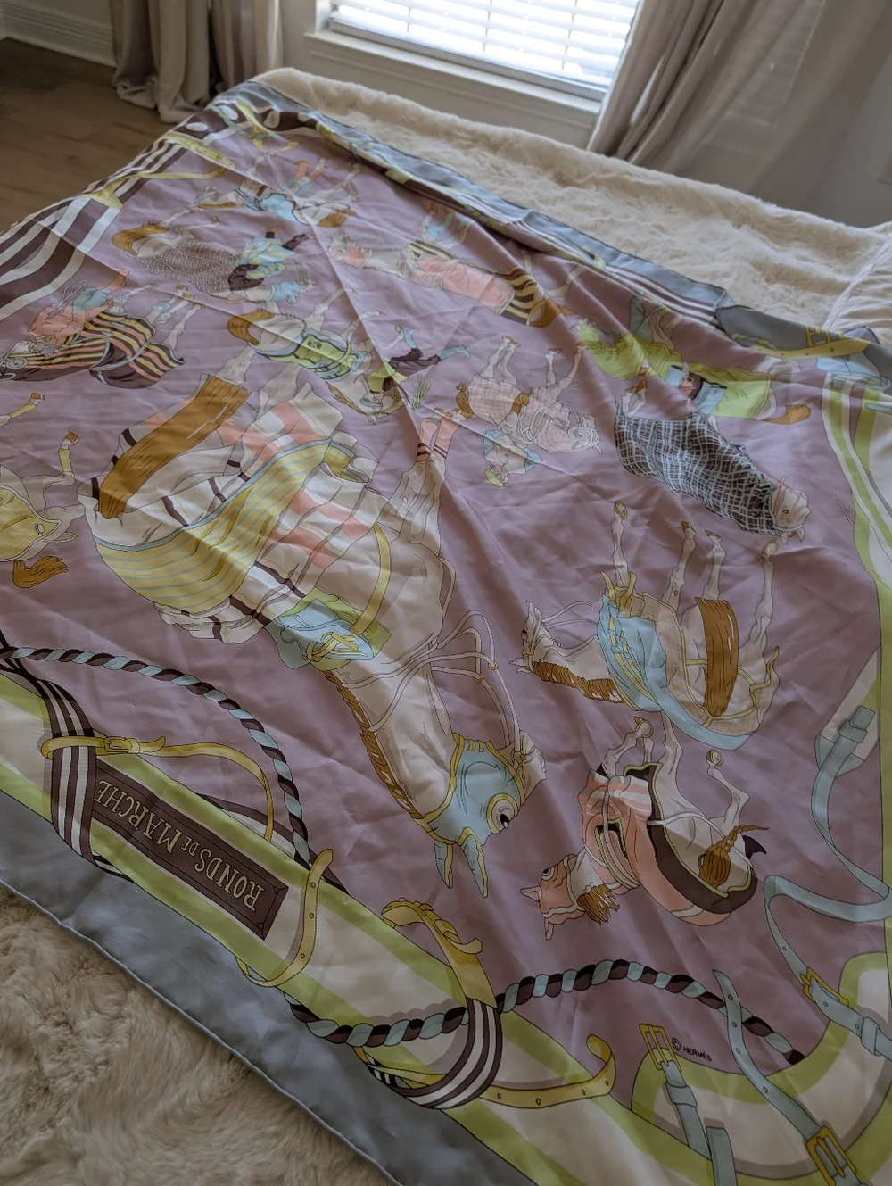 Hermès Pink Equestrian Silk Scarf - Picture 5 of 5